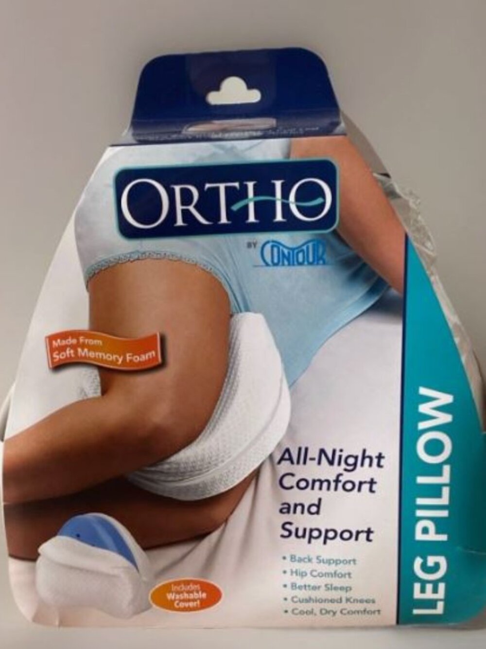 Ortho by Contour Leg Pillow Support Memory Foam includes Washable Cover New NIP